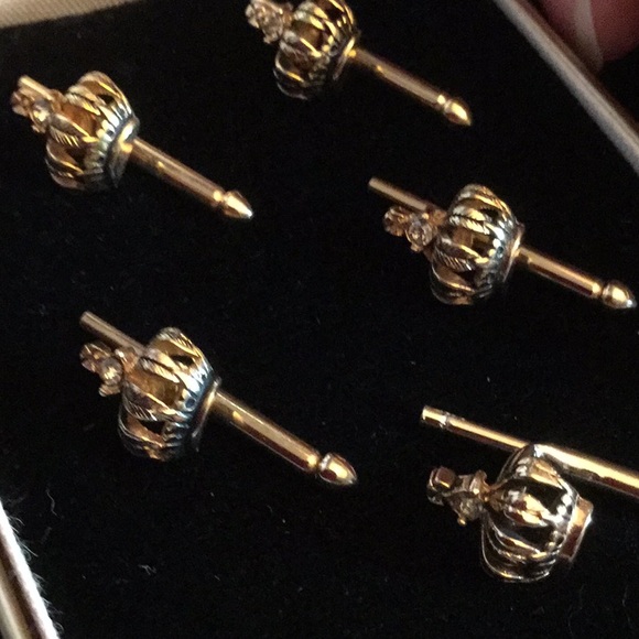 Antique CROWNS French Cufflinks or Fasteners - Picture 4 of 6